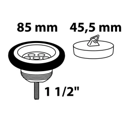 Kirchhoff Ablaufventil ECO-SAVE KS 1 1/2" AG x Durchmesser 85 mm mit Ventilstopfen Durchmesser 45,5 mm