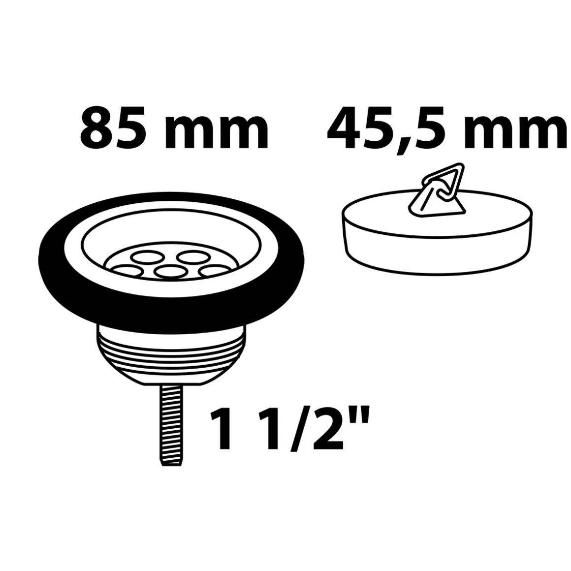 Kirchhoff Ablaufventil ECO-SAVE KS 1 1/2" AG x Durchmesser 85 mm mit Ventilstopfen Durchmesser 45,5 mm