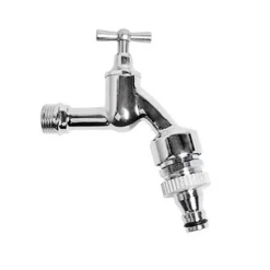 Kirchhoff Auslaufventil mit Rohrbelüfter/Rückflussverhinderer matt verchromt