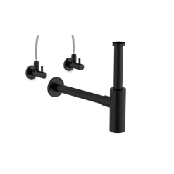 Kirchhoff Design-Eckventil schwarz 1/2" AG x 10 mm mit Rosette