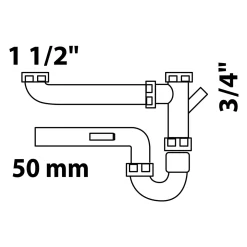 Kirchhoff Doppel-Spültisch-Röhrensiphon ECO-SAVE KS 1 1/2" IG x Durchmesser 50 mm