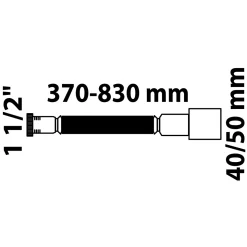 Kirchhoff Flex-Anschlussrohr ECO-SAVE KS 1 1/2"IG x Durchmesser 40/50 mm 370-830 mm