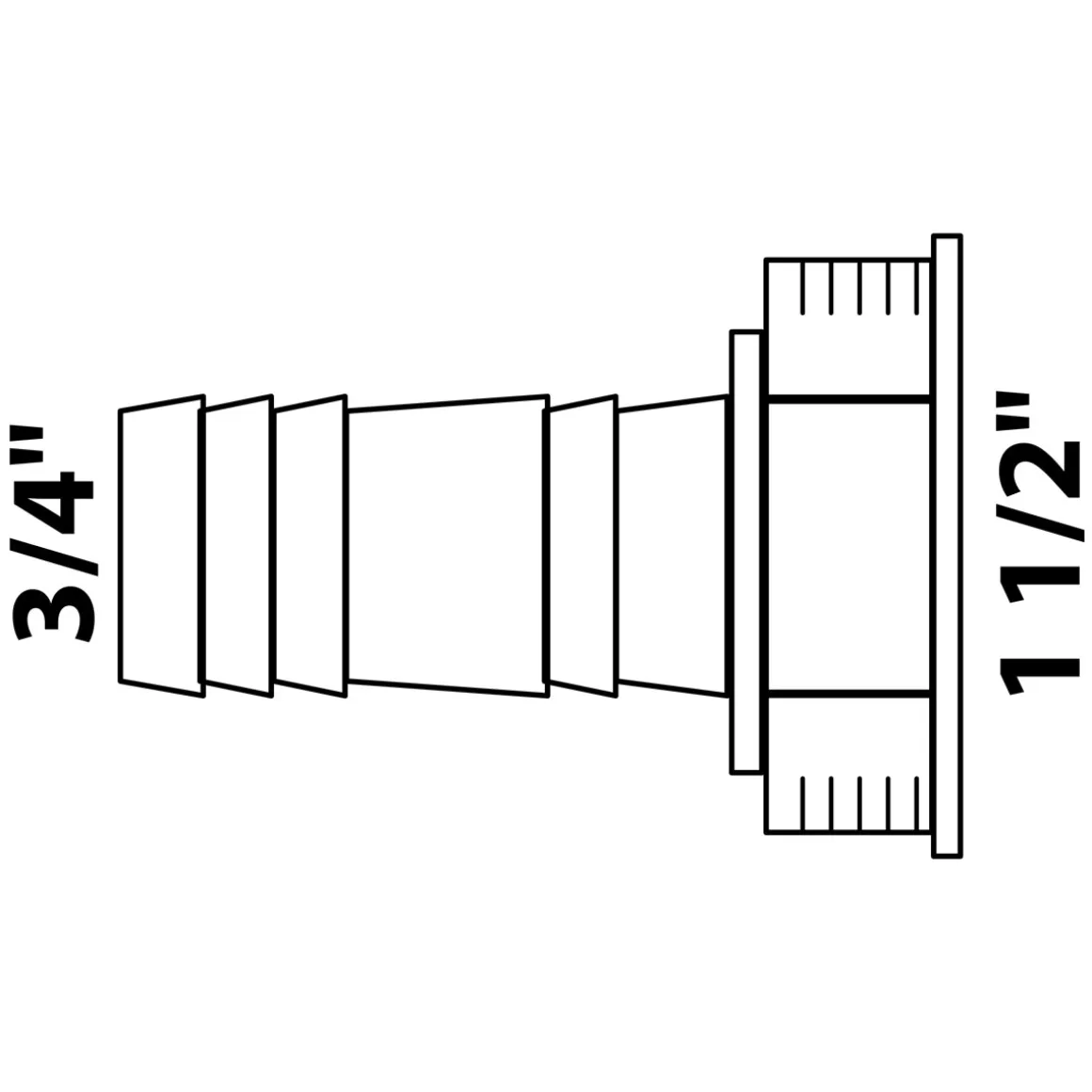 Kirchhoff Geräteanschluss grau 1 1/2" IG x 3/4" T für Waschgeräte-Siphon