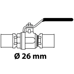 Kirchhoff MS Kugelhahn blank 26 mm fuer MSVR Press