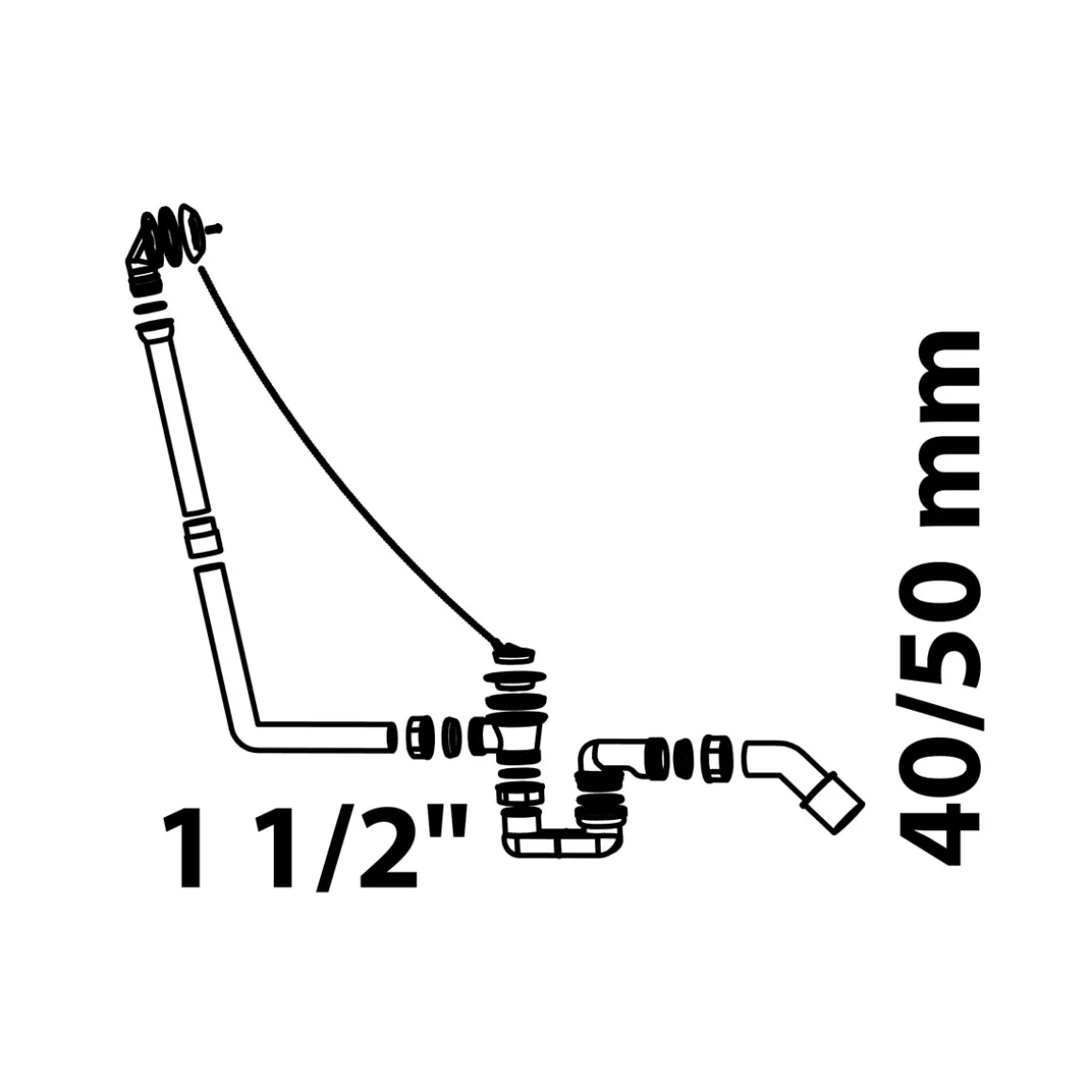 Kirchhoff Wannen-Ab- und Überlaufgarnitur ECO-SAVE KS 1 1/2" x 40/50 mm