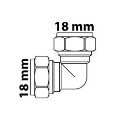 Kirchhoff Winkel 90 18 mm Klemmfitting für CU-Rohr