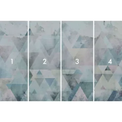 Komar Vlies Fototapete Triangles Blue 400x250 cm