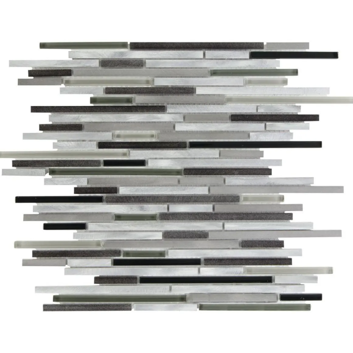 Kombimosaik Cosmos Steel Black/Grey/Alu Stäbchen 30 x 40,8 x 0,8 cm