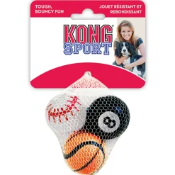 KONG Hundespielzeug Sport Balls farblich sortiert Durchmesser 4 cm 3 Stück