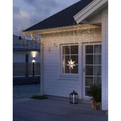 Konstsmide LED Eisregen Lichtervorhang mit Lichtsensor