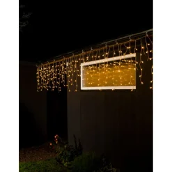 Konstsmide LED Eisregen Lichtervorhang mit weißen Globes