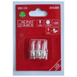 Konstsmide LED-Ersatzbirne Steckfassung transparent 3 Stück warmweiß