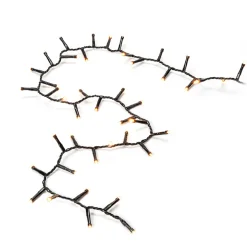 Konstsmide Micro LED Bueschellicherkette Cluster schwarz 30V Innentrafo 200 bernsteinfarbene Dioden