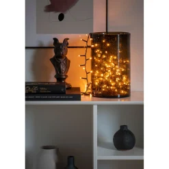 Konstsmide Micro LED Bueschellicherkette Cluster schwarz 30V Innentrafo 200 bernsteinfarbene Dioden