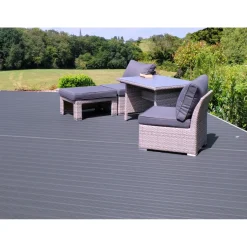 Kovalex WPC Terrassendiele Exklusiv graubraun mattiert 14,5 x 300 cm