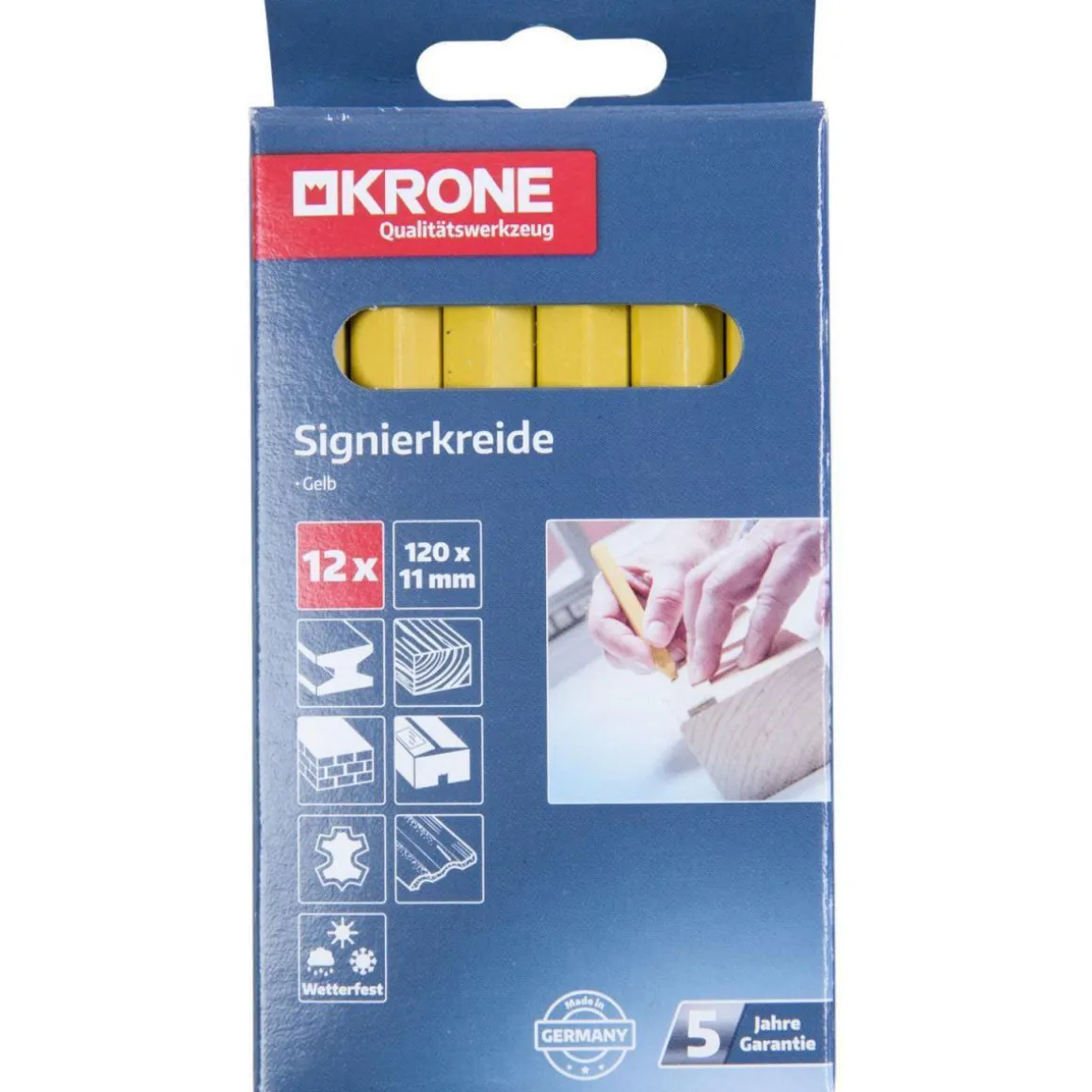 Krone Signierkreide-Set gelb 12-teilig