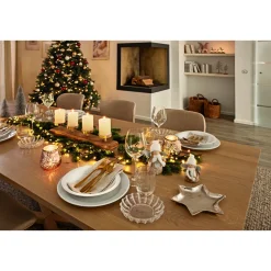 Kunstbaum am Holzsockel silber 10 x 10 x 20 cm