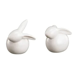 Kunstgewerbe Gehlmann Keramikhase weiß 5,5 x 4,5 x 6 cm