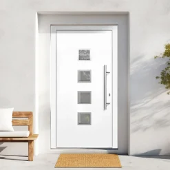 Kunststoff-Haustür Prestige KP08 DIN R weiß 110 x 210 cm