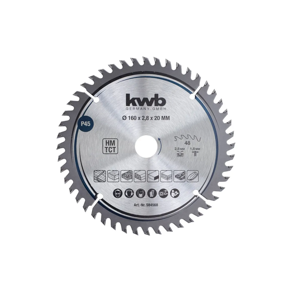 kwb Präzisions-Kreissägeblätter für Handkreissägen Durchmesser 160x20 mm