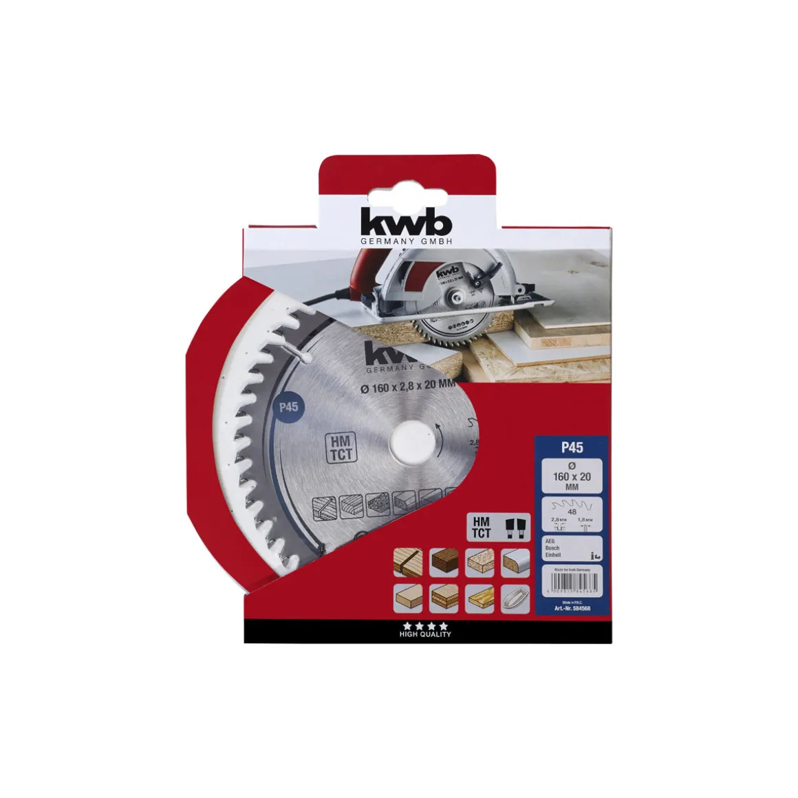 kwb Präzisions-Kreissägeblätter für Handkreissägen Durchmesser 160x20 mm