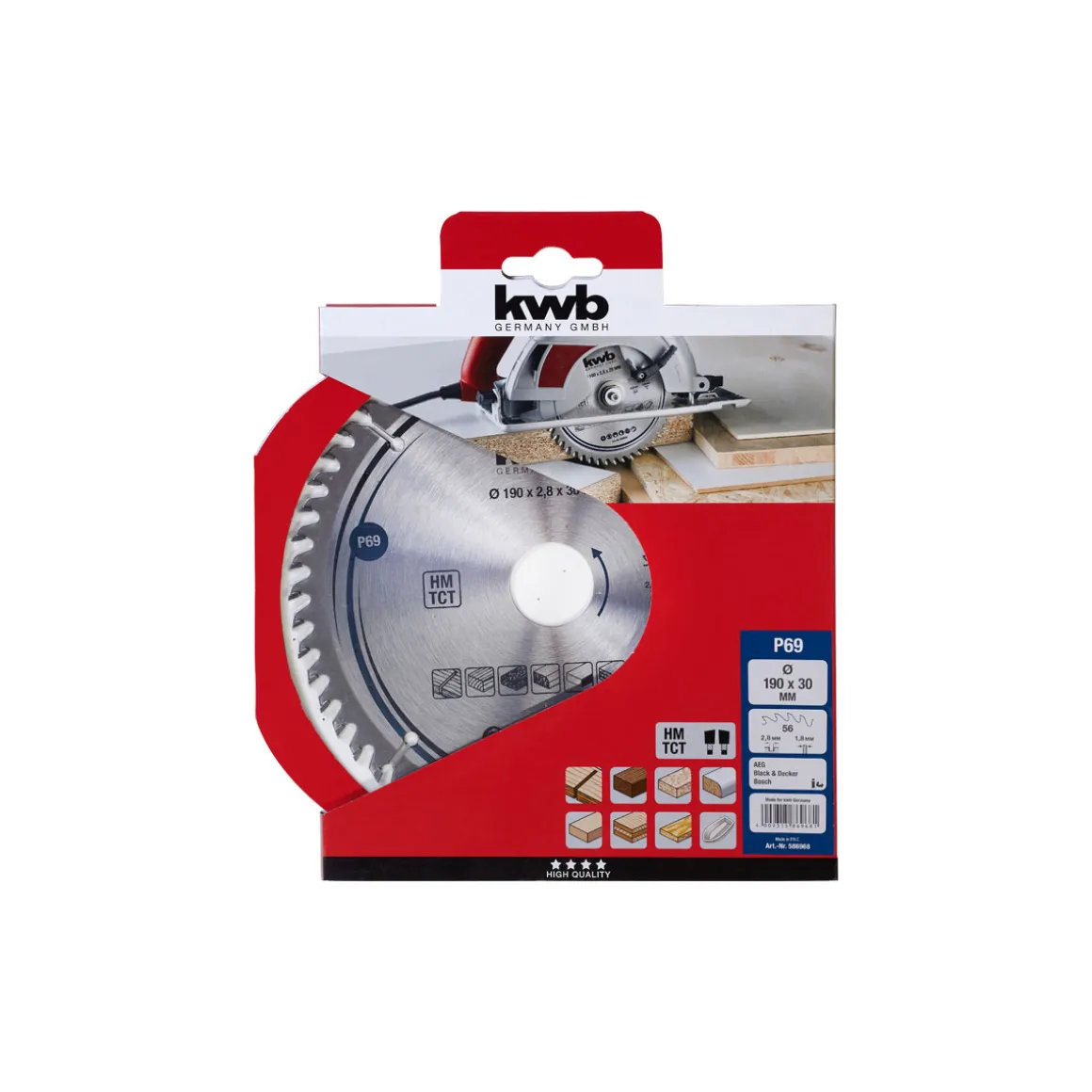 kwb Präzisions-Kreissägeblätter für Handkreissägen Durchmesser 190x30 mm