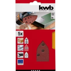 kwb Schleifdreiecke Quick Stick Holz und Metall 107 x 175 mm K120