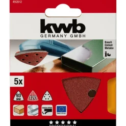 kwb Schleifdreiecke Quick Stick Holz und Metall 93 mm K120