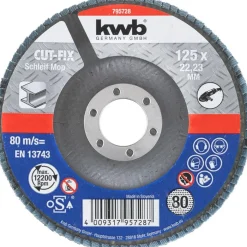 kwb Schleifmop Cut Fix Lamellenschleifteller Metallbearbeitung Durchmesser 125 mm K80