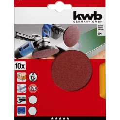 kwb Schleifscheiben Quick-Stick Holz und Metall Durchmesser 115 mm K120