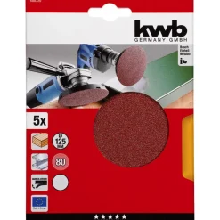 kwb Schleifscheiben Quick-Stick Holz und Metall Durchmesser 125 mm K80