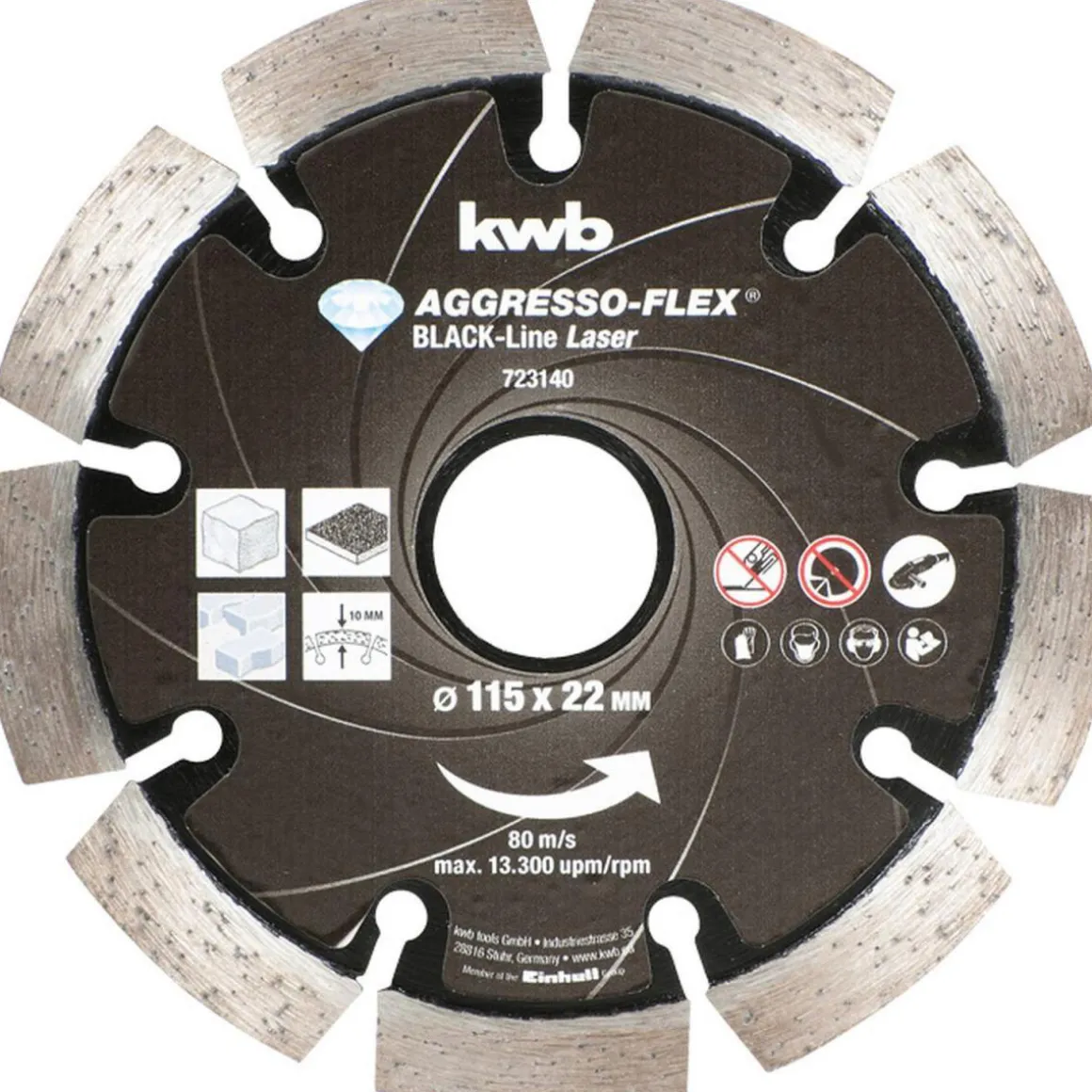 kwb Trennscheiben Aggreso Flex Black Line Diamant Durchmesser 115 mm