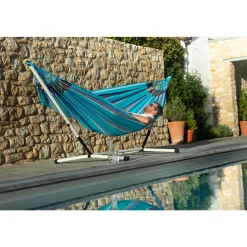 La Siesta Hängemattengestell Nautico Cool Grey pulverbeschichtestes Stahl für Einzelhängematten