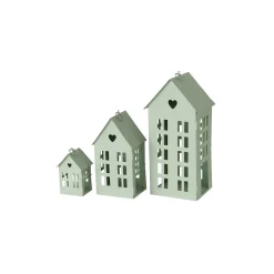 Laterne Alamo Haus 9 x 7,5 x 14 cm hellgrün Metall