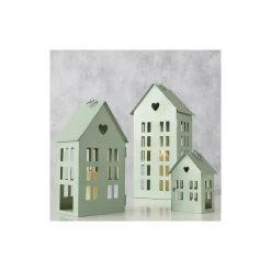 Laterne Alamo Haus 9 x 7,5 x 14 cm hellgrün Metall