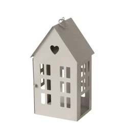 Laterne Alamo Haus 17 x 14 x 35 cm beige hellbraun Metall