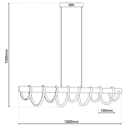 LED HL Belleza Metall/KS schwarzLxBxH 100x20x150cm dimmbar