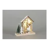 LED Winter Haus 18x5,5x17cm natur 5LED für 2AAA Holz