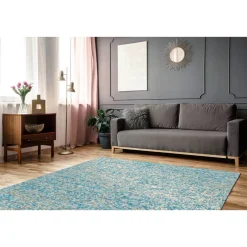 Lederteppich „Finish 100“, türkis/gold