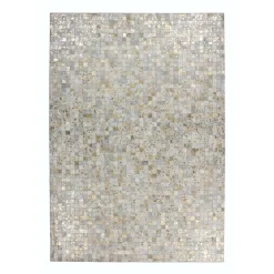 Lederteppich „Rocket 110“ Elfenbein/Gold, 80x150cm