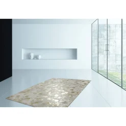 Lederteppich Spark 210 elfenbein/gold