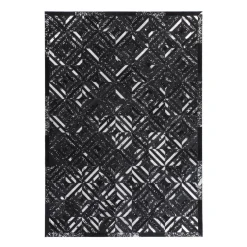 Lederteppich Spark 410 schwarz/silber