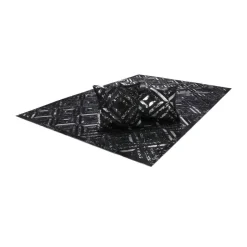 Lederteppich Spark 410 schwarz/silber
