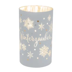 LED-Glaslicht 8LED weiß matt 3xAA Ti 9x15cm