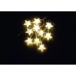 LED-Kette Sterne 10 LEDs mit Timer warmweiß