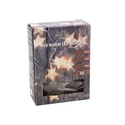 LED-Kette Sterne 10 LEDs mit Timer warmweiß