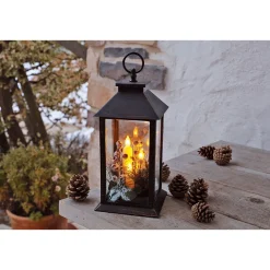 LED-Laterne Clara 14 x 14 x 30 cm schwarz-kupfer