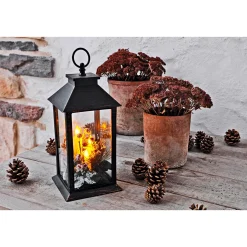 LED-Laterne Clara 14 x 14 x 30 cm schwarz-kupfer