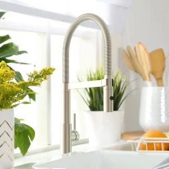 Lenz Küchenarmatur ALUNA mit Pendelbrause Edelstahloptik