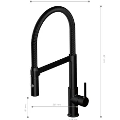 Lenz Küchenarmatur ALUNA mit Pendelbrause schwarz